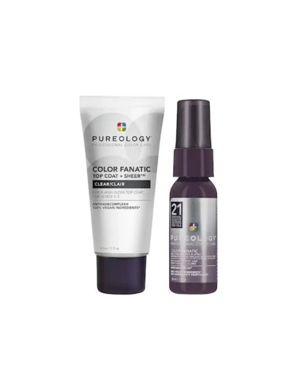 Pureology 4 Pc Travel Set Hydrate Shampoo Conditioner Color Fanatic Top Coat NEW